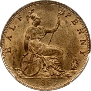 Great Britain 1/2 Penny 1887 PCGS MS 64 RB