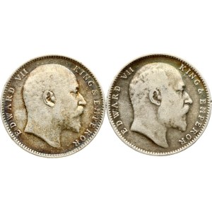 India British Rupee 1903 & 1906 Lot of 2 coins