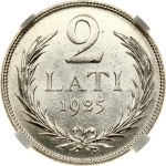 Latvia 2 Lati 1925 NGC MS 62
