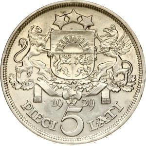 Lotyšsko 5 Lati 1929