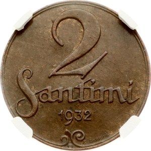 Latvia 2 Santimi 1932 NGC MS 62 BN