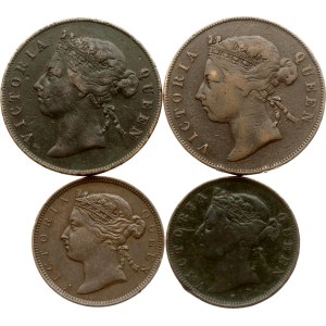Mauricius 2 a 5 centů 1884-1897 Sada 4 mincí