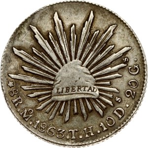 Mexico 8 Reales 1863 Mo TH