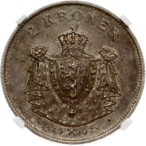 Norway 2 Kroner 1907 Independence NGC MS 62
