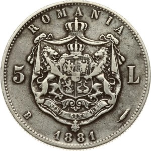 Romania 5 Lei 1881 B