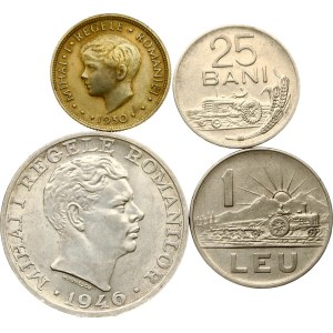 Romania 25 Bani - 25 000 Lei 1930-1963 Lot of 4 coins