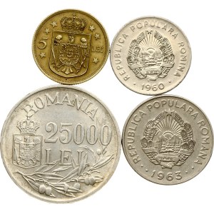 Romania 25 Bani - 25 000 Lei 1930-1963 Lot of 4 coins