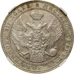 Russian-Polish 1.5 Roubles - 10 Zlotych 1836 MW NGC AU DETAILS