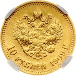 Russia 10 Roubles 1909 ЭБ (R) NGC AU 58
