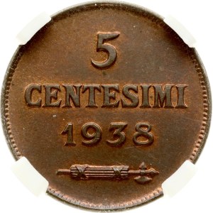 Saint-Marin 5 Centesimi 1938 R CCG MS 64