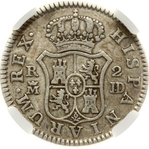 Spagna 2 Reales 1782 MJD NGC F 12 TOP POP
