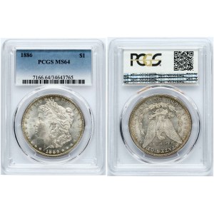 USA Morgan Dollar 1886 PCGS MS 64