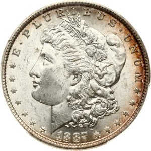 Morganov dolár USA 1887 PCGS MS 63