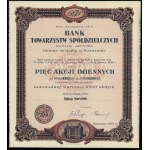 Poland, 5 shares of 500 zloty each = 2,500 zloty, 1929, Warsaw