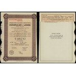 Poland, 5 shares at 250 zlotys = 1,250 zlotys, 1937, Warsaw