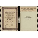 Poland, 5 shares at 250 zlotys = 1,250 zlotys, 1937, Warsaw