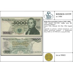 Poland, 5,000 zloty, 1.06.1986, BE