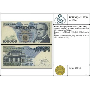 Poland, 100,000 zloty, 1.02.1990, CK