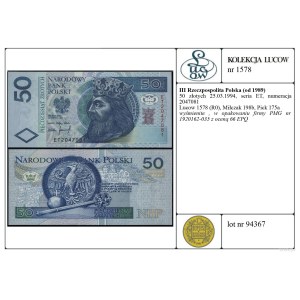Polska, 50 złotych, 25.03.1994, ET