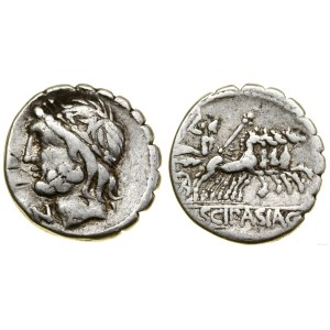 Rímska republika, denár serratus, (106 pred n. l.), Rím