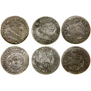 Polska, zestaw: 3 x grosz, 1624-1626