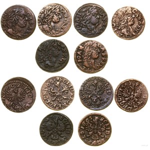 Polen, Satz von 6 Kupferscherben, 1660-1665, Ujazdów