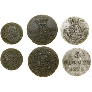 Pologne, série de 3 pièces, 1752-1811
