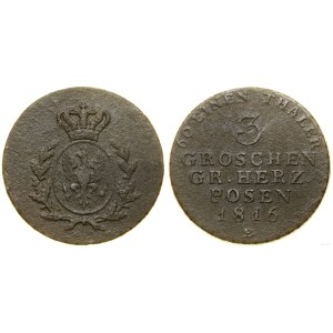 Poland, 3 groszy, 1816 B, Wrocław