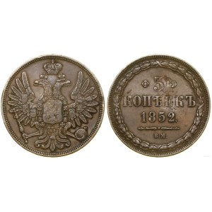 Poľsko, 5 kopejok, 1852 BM, Varšava
