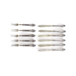 Set of silver 11 fish cutlery, Russia 19th century.