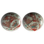 Pair of polychrome porcelain plates Meiji period