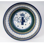 Polychrome ceramic advertising cup