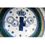 Polychrome ceramic advertising cup