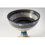 Polychrome ceramic advertising cup