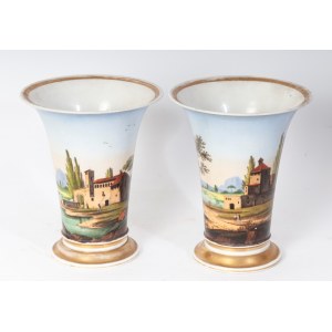 Pair of trumpet vases second half of the 19th century