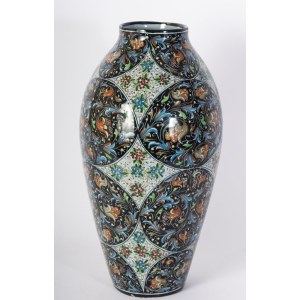 Polychrome ceramic spindle vase 1930s
