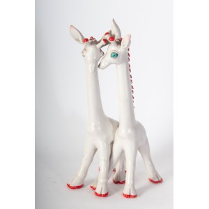 TARCISIO TOSIN (Cles, 1904 - Vicenza, 1999) Pair of giraffes, sculpture in the round