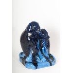 ALFREDO BIAGINI (Roma, 1886 - Roma, 1952) "The Baboons", a full-round ceramic sculpture Rome 1919/1922