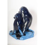 ALFREDO BIAGINI (Roma, 1886 - Roma, 1952) "The Baboons", a full-round ceramic sculpture Rome 1919/1922