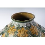Two-handled vase in polychrome ceramic early 20th century