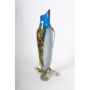 Penguin, polychrome glass sculpture second half of the 20th century