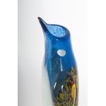 Penguin, polychrome glass sculpture second half of the 20th century