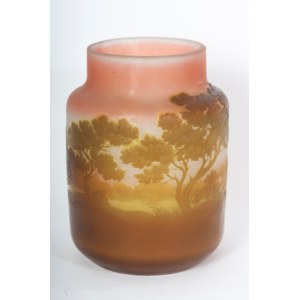 Cylindrical glass vase 20th century