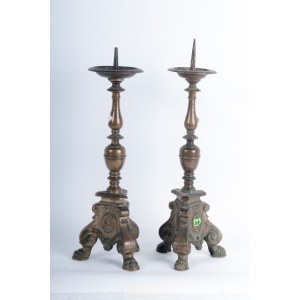 Pair of bronze candlesticks early 20th century