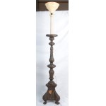 Wooden candlestick covered in metal first half of the 20th century