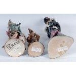 Posten von drei polychromen Militärfiguren aus Keramik: zweite Hälfte des 20. Jahrhunderts