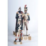 Lot of five polychrome porcelain military figures mid-20th century