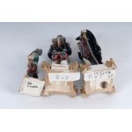 Lot de cinq figurines militaires en porcelaine polychrome milieu du 20e siècle