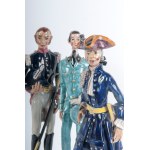 Lot of three polychrome ceramic figures of soldiers second half of the 20th century