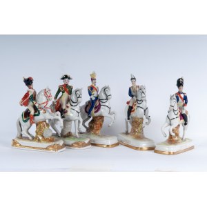 Lot of five polychrome porcelains mid-20th century